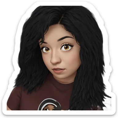 black-haired girl in car sticker