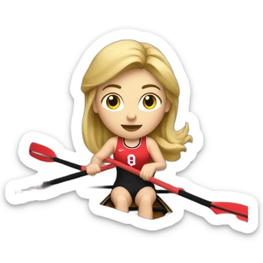 ohio state buckeyes blond woman rower in a boat sticker