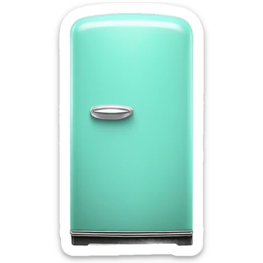 Realistic isolated tiffany blue vintage retro fridge sticker
