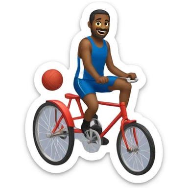 sportsman riding a tricycle sticker