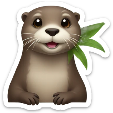 otter with flower sticker