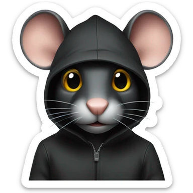 A black rat as a hacker sticker