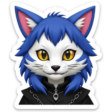 Cool gothic cute Kemonomimi Nekomimi Japanese Anime Kemono Furry Style Vernid-Sergal-Fursuit-furry-fursona sticker
