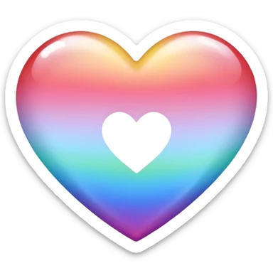 sakura heart with a rainbow gradient sticker