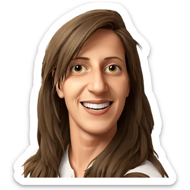 smiling boy with long hair sticker