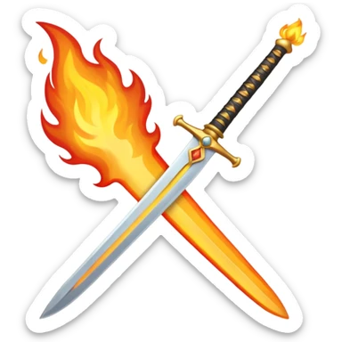 a sword on fire emoji sticker