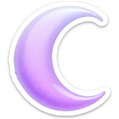 Sparkly glossy Pastel lilac-gradient crescent sticker