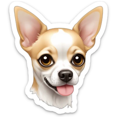retrato de perrito chihuahua vector lineas delgadas ojos coloreados en color blanco sticker