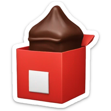 A box Hear red shape with chocolate  sticker