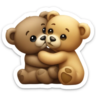 teddy bear kissing another teddy bear sticker