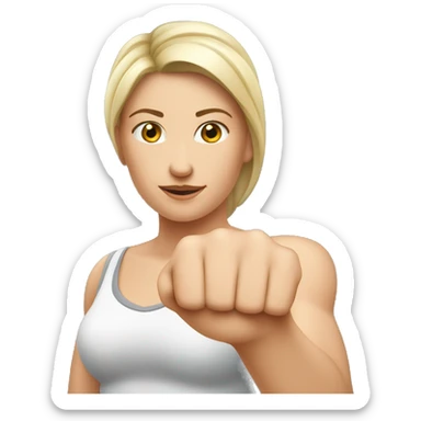 Woman arm muscles, fit Caucasian woman sticker