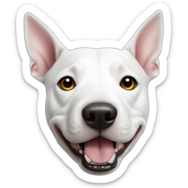 white bull terrier with black spot on right eye sticker