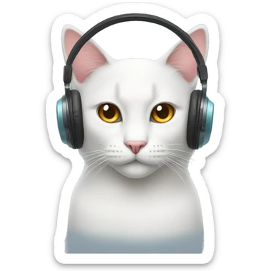 A cat wearing headphone sticker