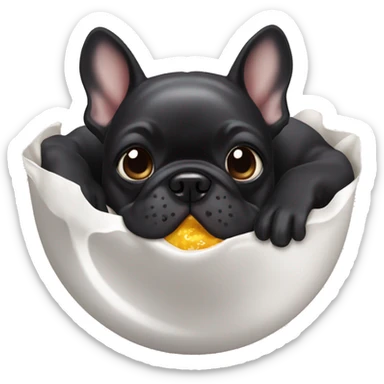 Black frenchie messy eater sticker