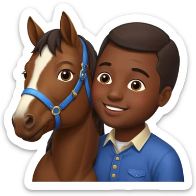 Black guy kissing horse with down syndrome sticker