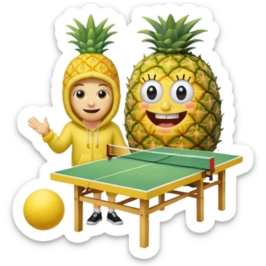 SpongeBob SquarePants’s house, ping-pong, puff hoodie.  sticker