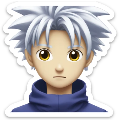 killua hxh hard thinking about trivia question sticker