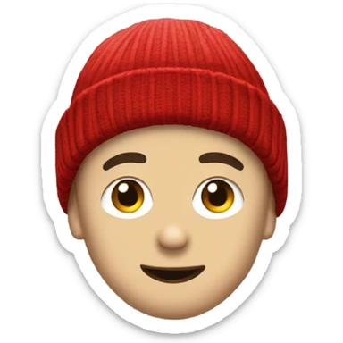 An emoji inspired by Twenty One Pilots' singer, Tyler Joseph, wearing his iconic red beanie. sticker