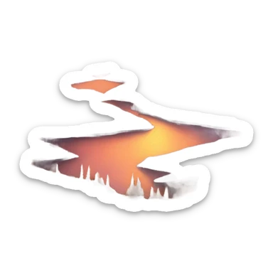 Sunset in the mountains sticker