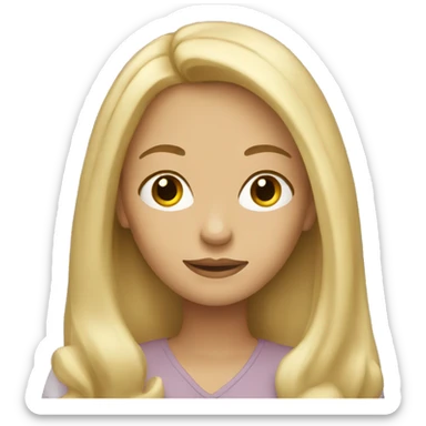 Blonde woman with long hair sticker