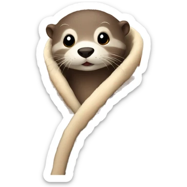 otter cozy in blanket sticker