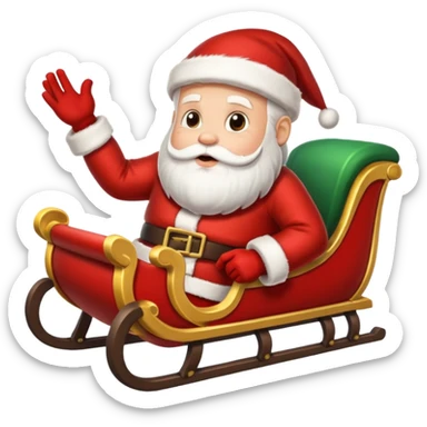 d'Eco de noël avec le père noël sur son traineau très réaliste sur un fond enneigé sticker