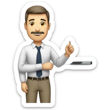 man teacher in the class with whiteboard sticker