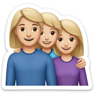 Two girls one boy  sticker