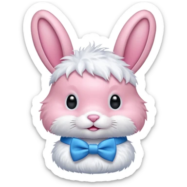 pink bunny with bowtie sticker