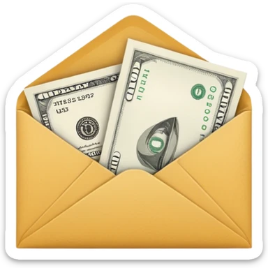 Salary enclosed in an envelope sticker