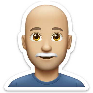Bald white man with stubble beard sticker