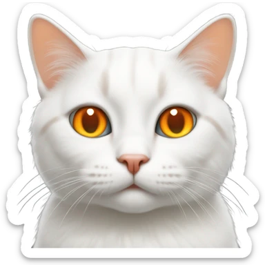 White cat with a tiny bit of orange on its body  sticker