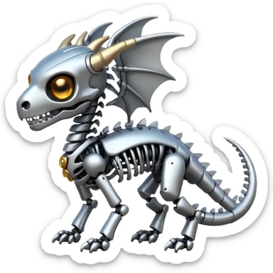A skeleton robot dragon tiny cute sticker