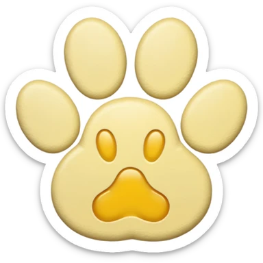 a pale pastel yellow pawprint sticker