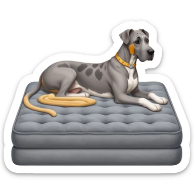 Gray Great Dane on king size mattress floppy ears sticker