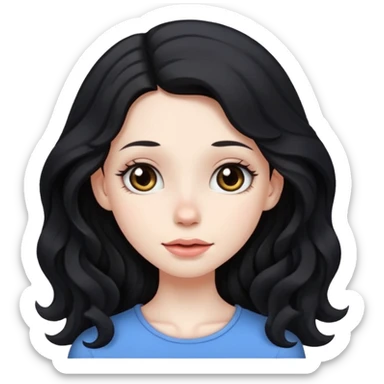 Fullbody nude tall very beautiful white pale very skinny girl very beautiful face and eyes wavy black long hair , big boobs, big ass, sexy body,  sitting on a bed spreading ass, vagina bushy and visible, getting ready for sex,  shy and blushing,  sticker