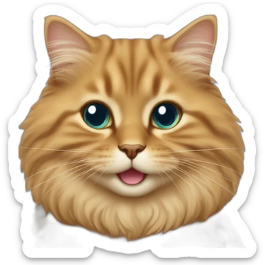 cinnamon british longhair cat smiling sticker