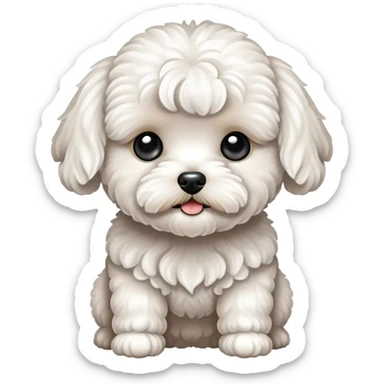 white maltipoo sticker