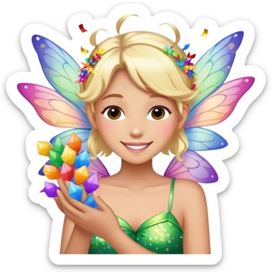Beautiful Birthday Confetti fairy sticker