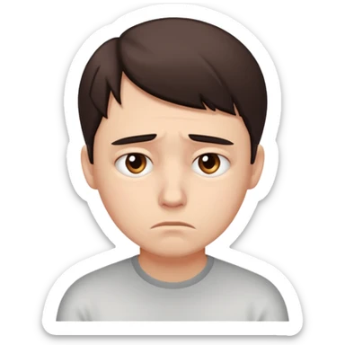 sad person looking disappointed because they don't have a website for their business sticker