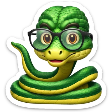 snake with glasses  sticker