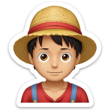 Create Luffy from one piece strow hat emoji sticker