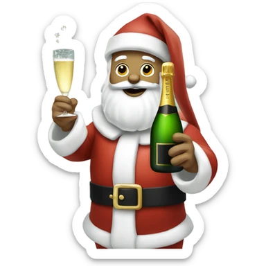 Champagne santa sticker