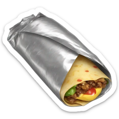 burrito wrapped in foil sticker