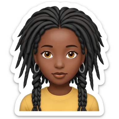 a pretty black girl with black, pretty locs sticker