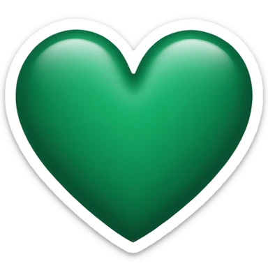 heart deep green color sticker