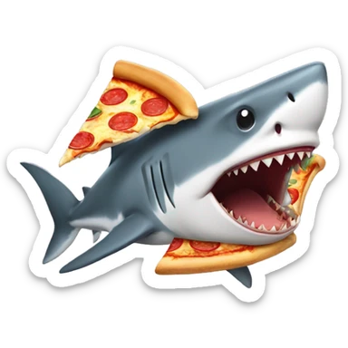 Shark with pizza sticker