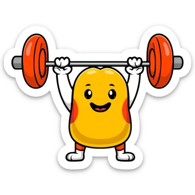 hotdog lifting weights sticker