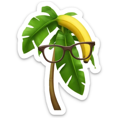 A banana tree with glasses sticker