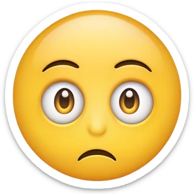 Generate an image of a yellow circle emoji with eyes looking to the side, showing a skeptical or unimpressed expression sticker